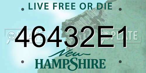 46432E1 New Hampshire License Plate