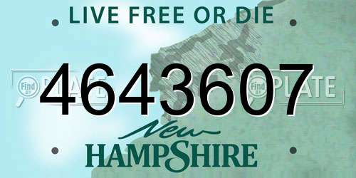4643607 New Hampshire License Plate