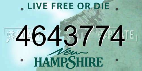 4643774 New Hampshire License Plate