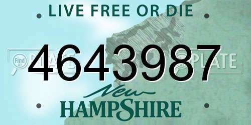 4643987 New Hampshire License Plate