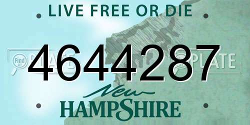 4644287 New Hampshire License Plate