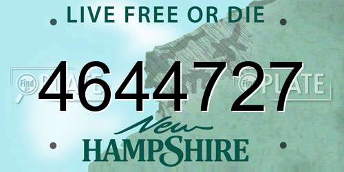 4644727 New Hampshire License Plate