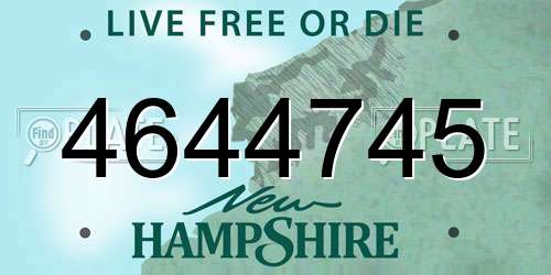 4644745 New Hampshire License Plate