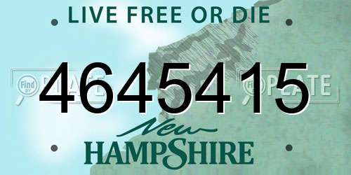 4645415 New Hampshire License Plate