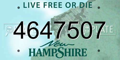 4647507 New Hampshire License Plate