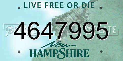 4647995 New Hampshire License Plate