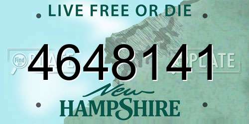 4648141 New Hampshire License Plate