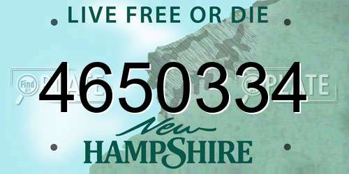4650334 New Hampshire License Plate