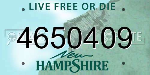 4650409 New Hampshire License Plate