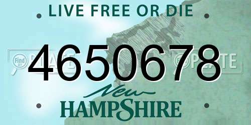 4650678 New Hampshire License Plate