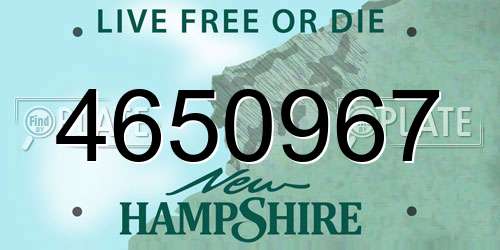 4650967 New Hampshire License Plate
