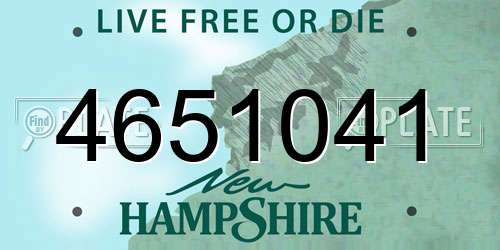 4651041 New Hampshire License Plate