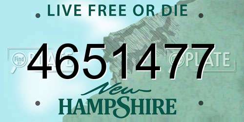 4651477 New Hampshire License Plate