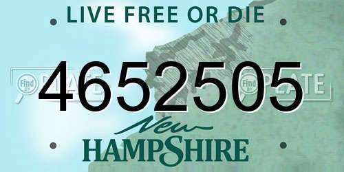 4652505 New Hampshire License Plate