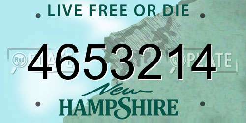 4653214 New Hampshire License Plate