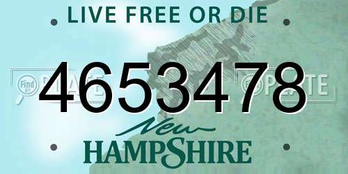 4653478 New Hampshire License Plate