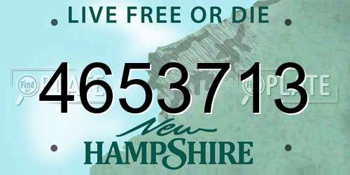 4653713 New Hampshire License Plate