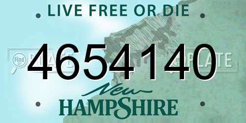 4654140 New Hampshire License Plate