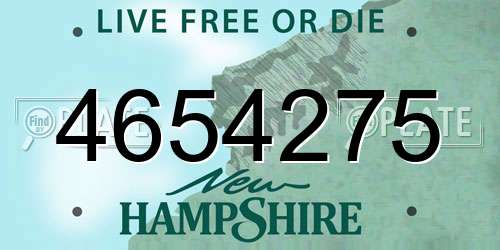 4654275 New Hampshire License Plate