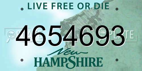 4654693 New Hampshire License Plate