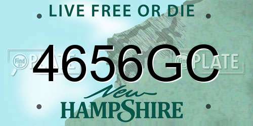 4656GC New Hampshire License Plate
