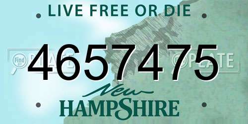 4657475 New Hampshire License Plate