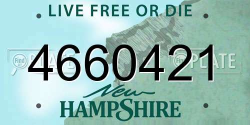 4660421 New Hampshire License Plate