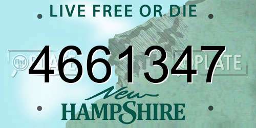 4661347 New Hampshire License Plate