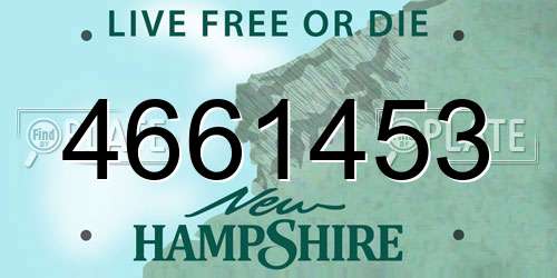 4661453 New Hampshire License Plate