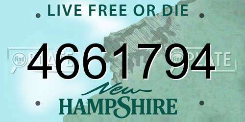 4661794 New Hampshire License Plate