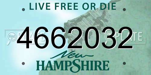 4662032 New Hampshire License Plate