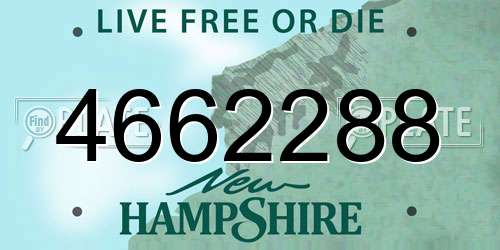 4662288 New Hampshire License Plate