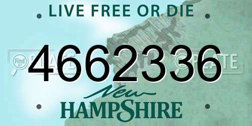 4662336 New Hampshire License Plate