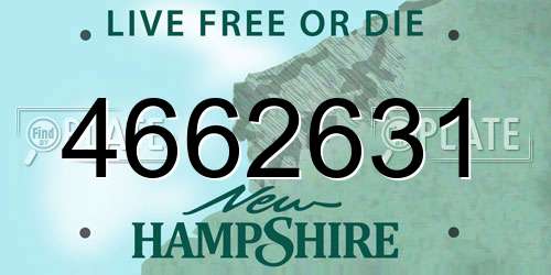 4662631 New Hampshire License Plate