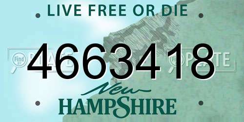 4663418 New Hampshire License Plate