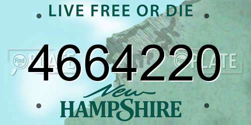 4664220 New Hampshire License Plate