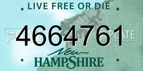 4664761 New Hampshire License Plate