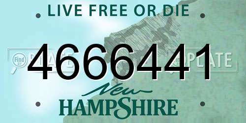 4666441 New Hampshire License Plate