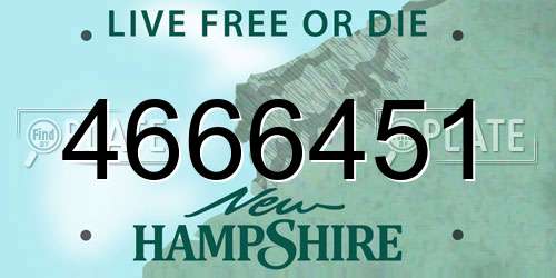 4666451 New Hampshire License Plate