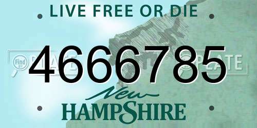 4666785 New Hampshire License Plate