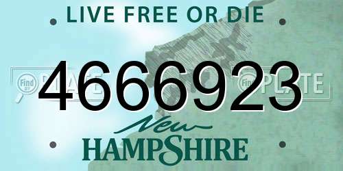 4666923 New Hampshire License Plate