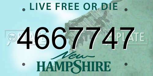 4667747 New Hampshire License Plate