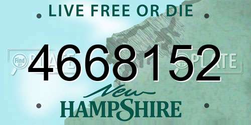 4668152 New Hampshire License Plate
