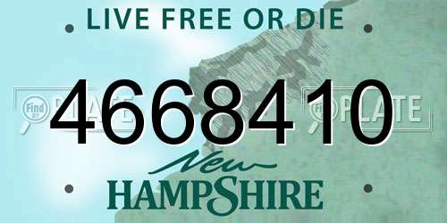 4668410 New Hampshire License Plate