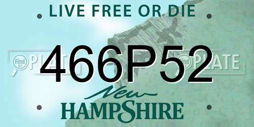 466P52 New Hampshire License Plate