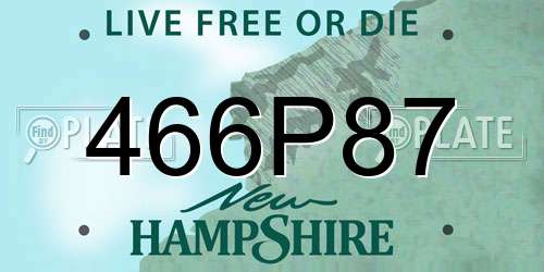 466P87 New Hampshire License Plate