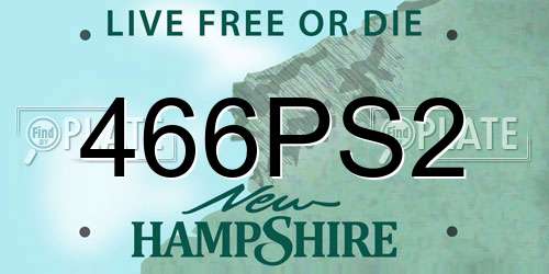 466PS2 New Hampshire License Plate