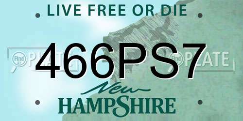 466PS7 New Hampshire License Plate
