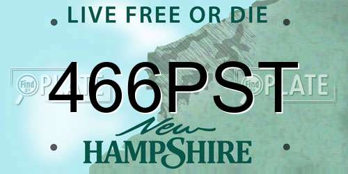 466PST New Hampshire License Plate