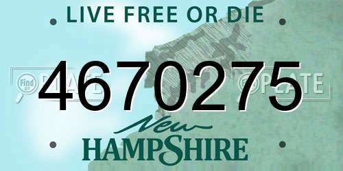 4670275 New Hampshire License Plate